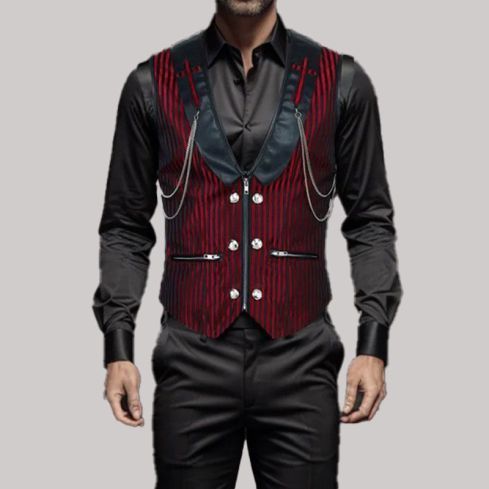 Crimson Twilight Waist Coat For Men
