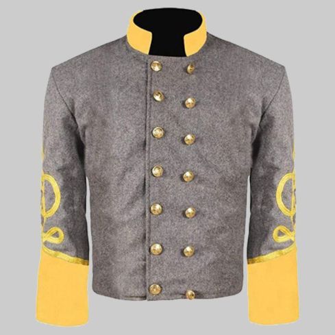 Cw Generals Cavalry Grey Yellow Cuff Gold Braid Shell Coat