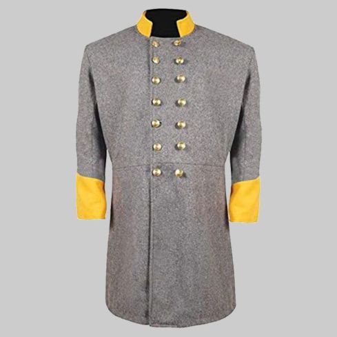 Exquisite Cavalry CW Officers Frock Coat Yellow Cuff And Collar