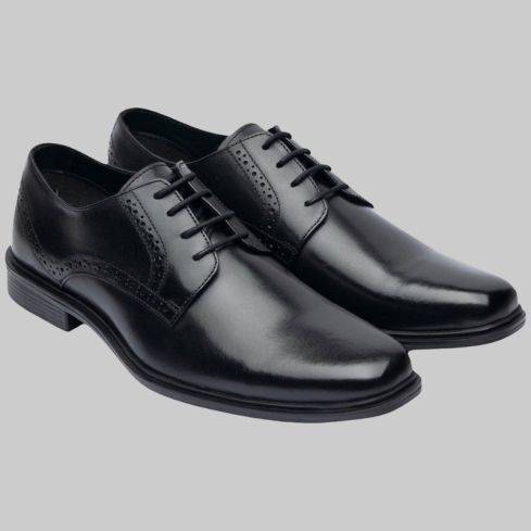 Formal Black Leather Derby Shoes