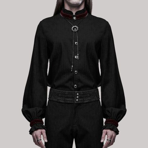Gothic Amulet Mens Shirt Black Red