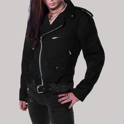 Gothic classic motorcycle jacket for men