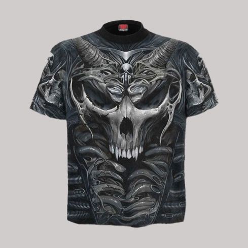 Gothic Devil Fashion Skull Armor T Shirt for Men