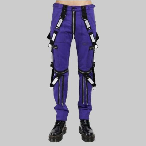 Gothic Mens Electric Pants Purple