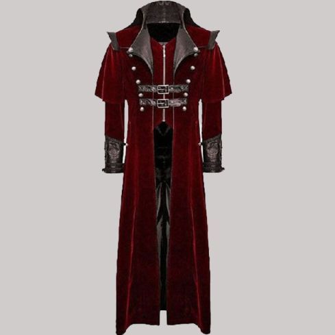 Gothic steampunk military red jacket punk highwayman regencylongcoat