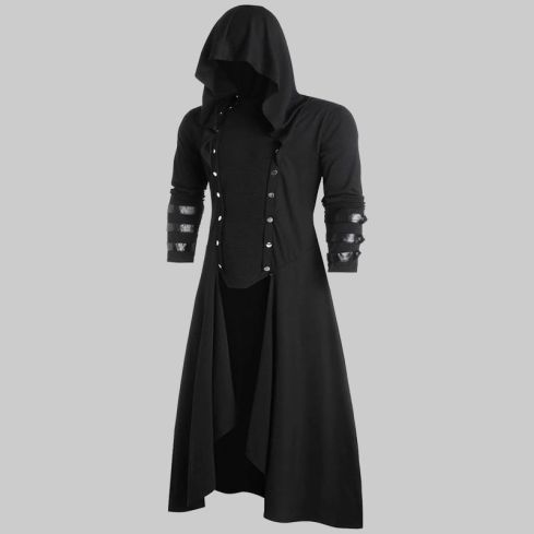 Gothic Vampire Swallowtail Trench Steampunk Outwear Halloween Long coat