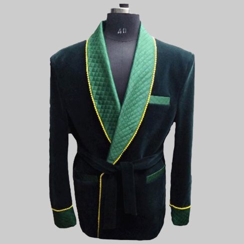 GREEN SMOKING VELVET JACKET