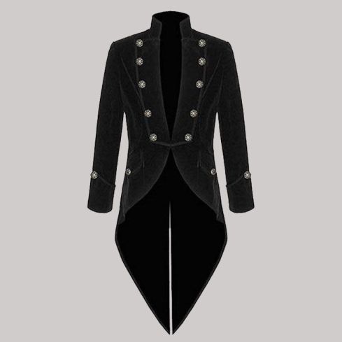 Men Black Velvet Vladimir Tuxedo Tailcoat
