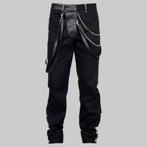 Men Gothic Vintage Steampunk Black Gens Pant