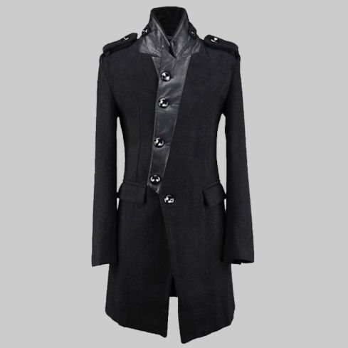 Men Trench Wool Coat Gothic Personalized Coat