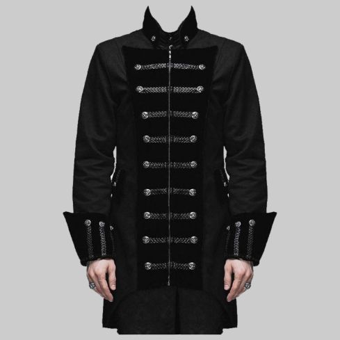 Men Velvet Steampunk Frock Coat