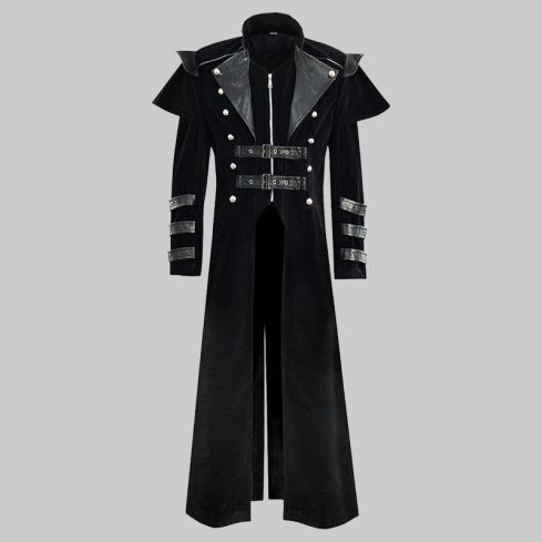 Mens Gothic Halloween Long Jacket