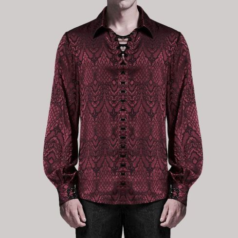 Mens Serpentine Gothic Dandy Shirt Red