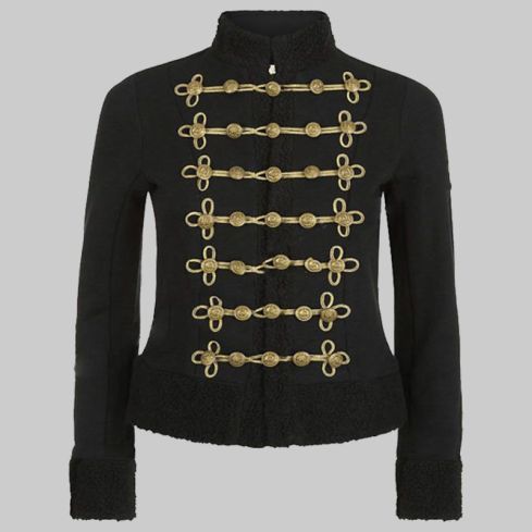 Metallic Shearling Military Unisex Jacket