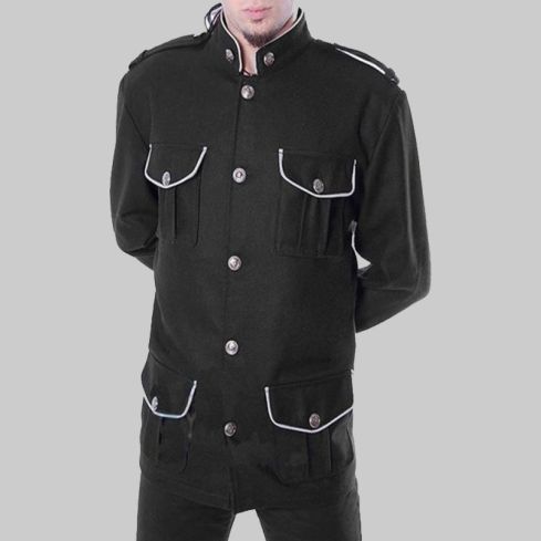 Black Military Gothic Style Jacket