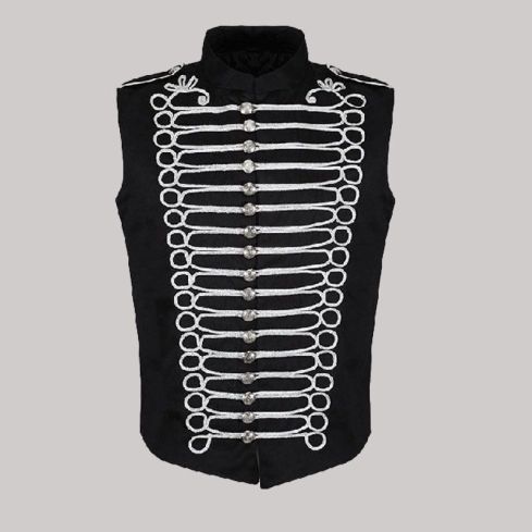 Military hussar sleeveless vest for men