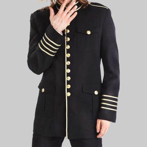 Military jacket with golden buttons
