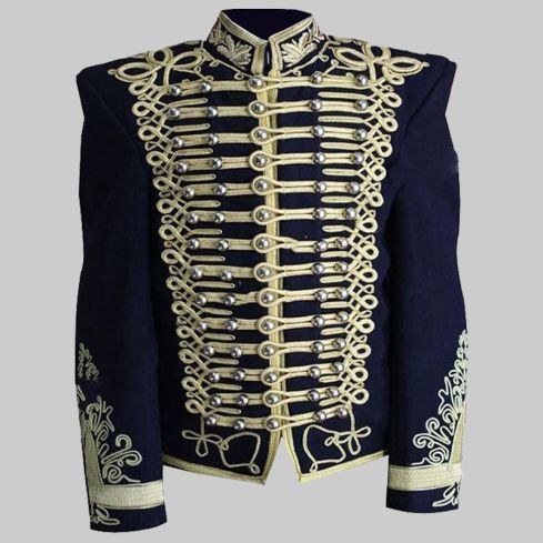Military Steampunk Blue Wool Jacket