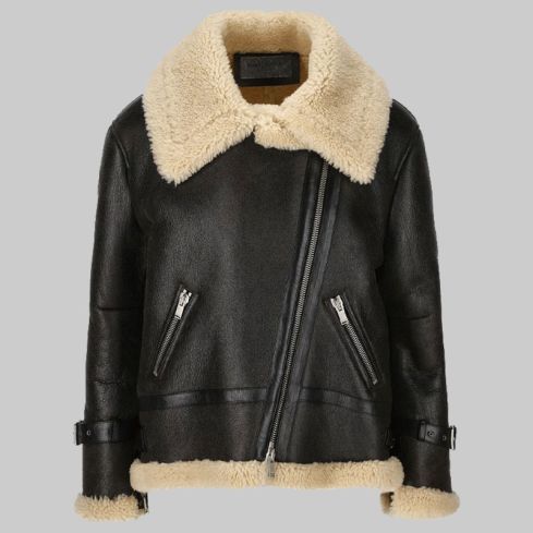 Saint Laurent Aviator Long Sleeved Leather Jacket