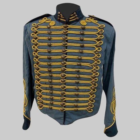 Blue Steampunk Civil War Wool Military Jacket