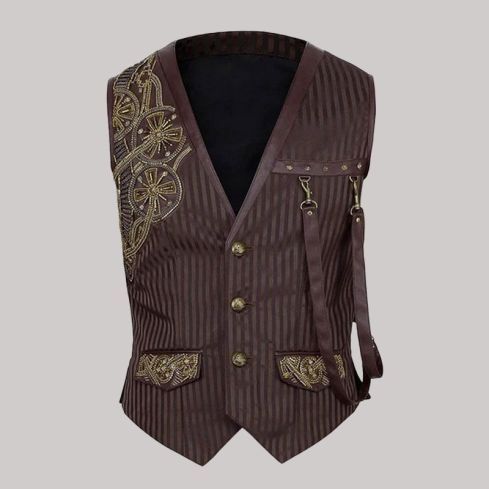 The Crimson Airship Captain Vest for Men