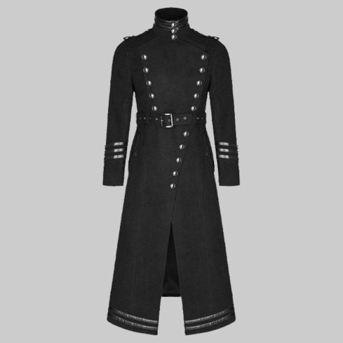 Unisex Military Coat Steampunk Gothic VTG Uniform Long Coat