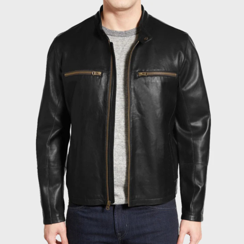 Men's Classy Lambskin Leather Moto Jacket | Premium Genuine Leather Biker Jacket