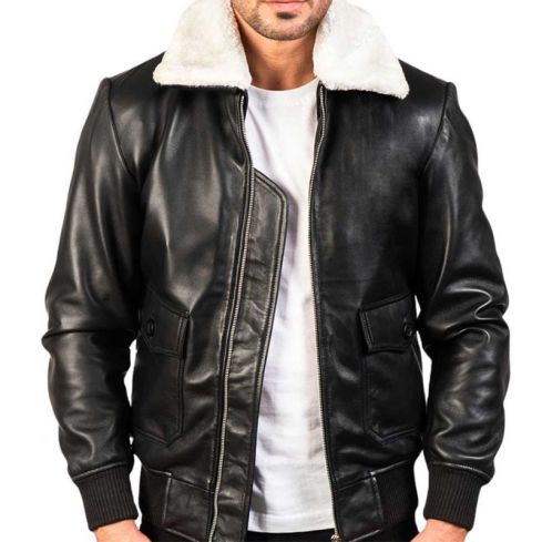 Collar Fur Leather Jacket | Genuine Leather Jacket with Fur Collar for Men & Women