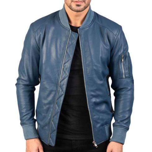 Blue Leather Jacket | Premium Genuine Leather Jacket for Men & Women