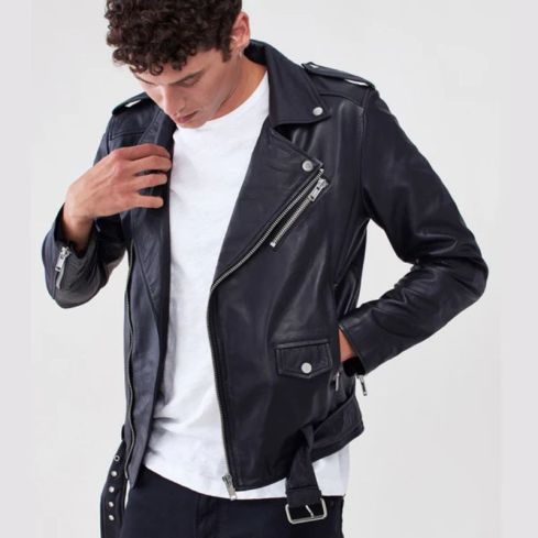 Men's Black Biker Jacket | Premium Genuine Leather Motorcycle Jacket