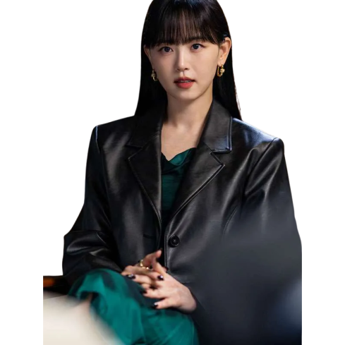 Kang Han-na Cashero Black Leather Blazer