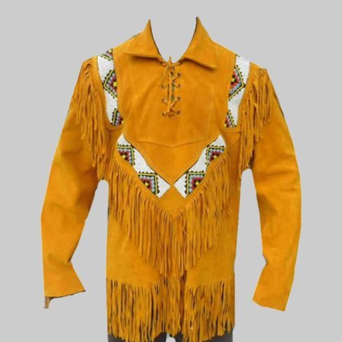 Men Western Style Pullover Suede Leather Shirt Unisex