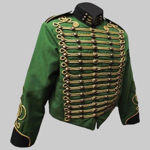 Wool Bottle Green Steampunk Military Jacket