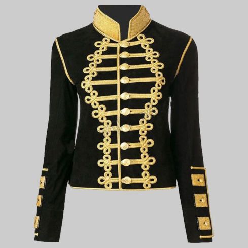 Wool Gold And Black Braid Military Jacket